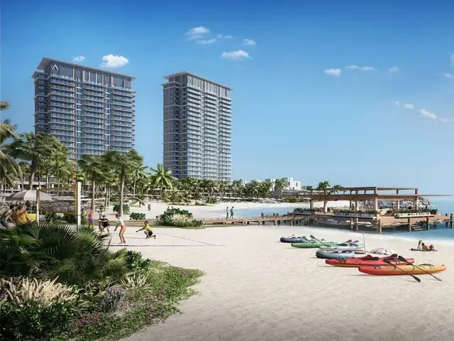 Exterior view of the resort-style residential towers