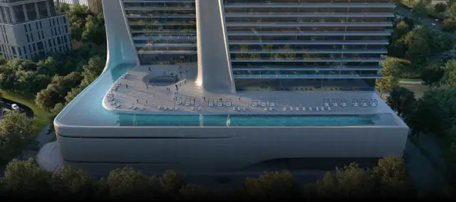 Akala twin towers exterior, hero banner view