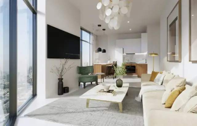 Al Habtoor Tower, living room render