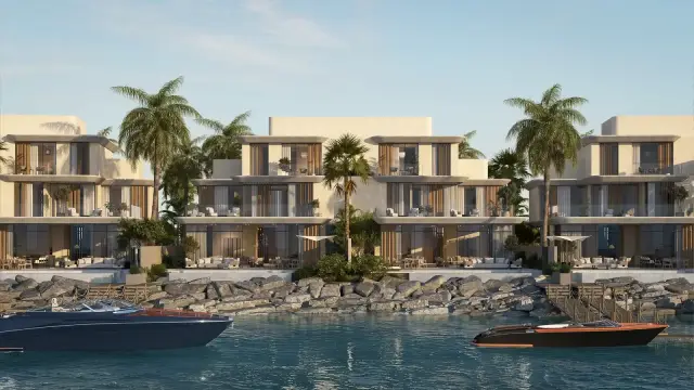Anantara Residences waterfront terraces at dusk