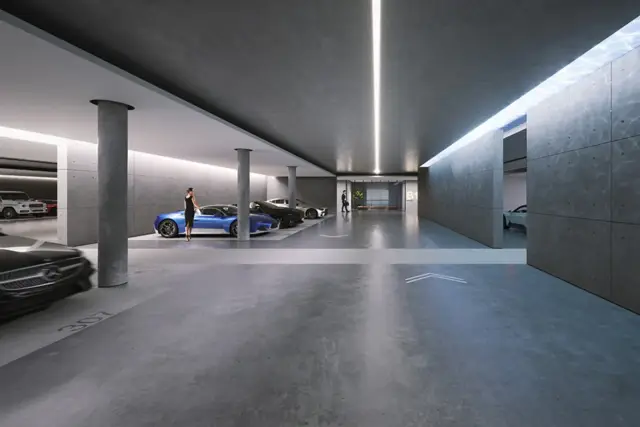 Armani Beach Residences, underground parking lobby