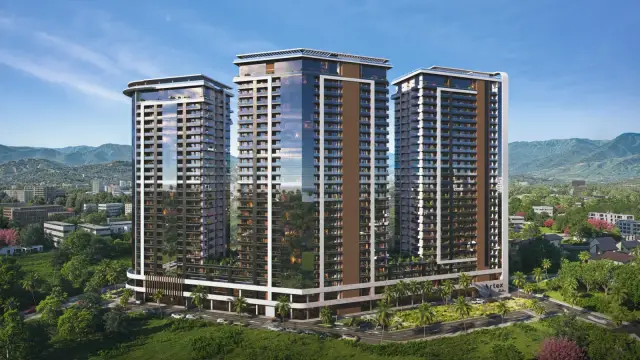 Artex Parkline towers, daytime exterior render