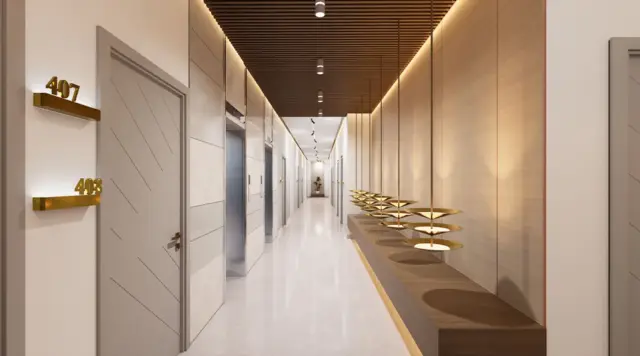 Astra Residences kitchen and living area