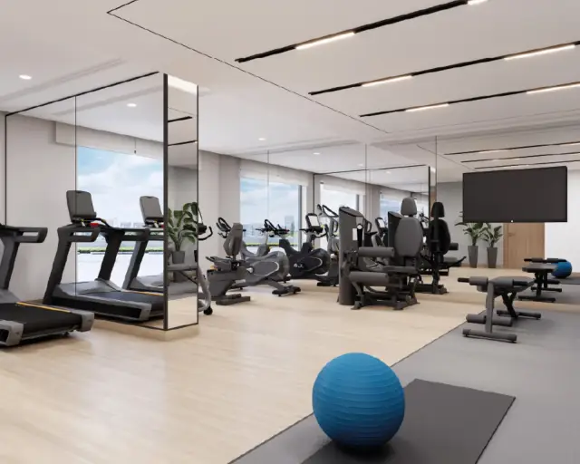 Azizi Wasel gymnasium with city view