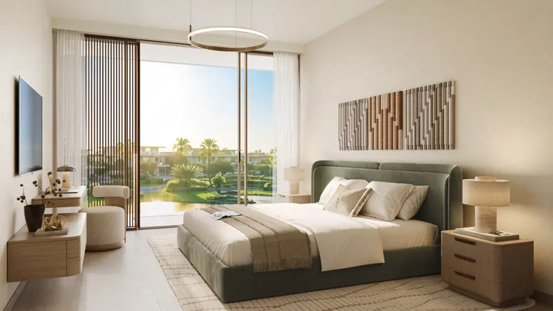 Bay Estate, Dubai Islands, image de synthèse du promoteur, chambre d'une villa