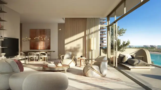 Bay Grove Residences living room with sea view