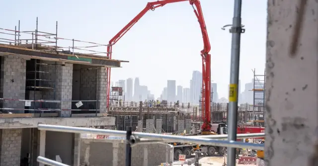 Bay Villas construction progress, street view