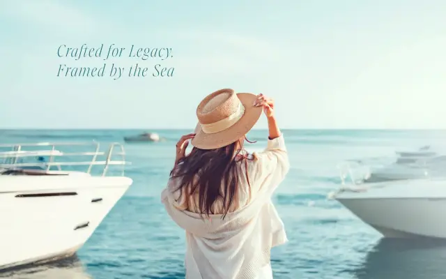 Rashid Yachts and Marina lifestyle, woman watching yachts