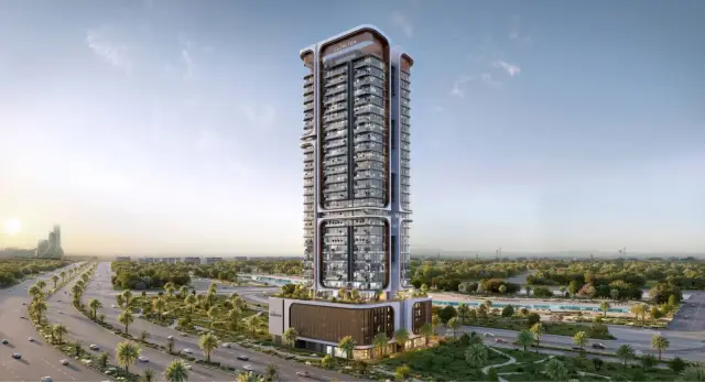 Belmore Residences tower exterior above the community boulevard