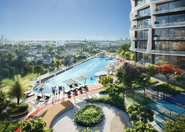 Binghatti Circle pool deck