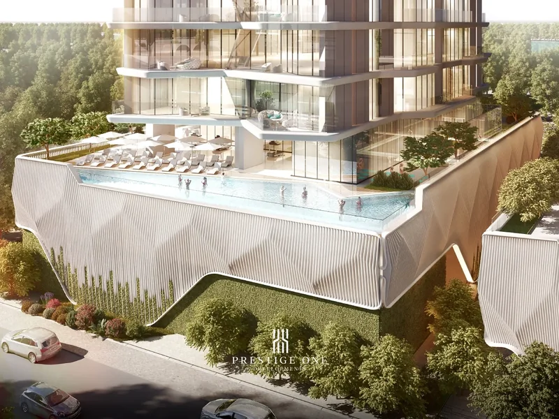 Luxury Canal Residences, Dubai Islands, pool, developer visualisation