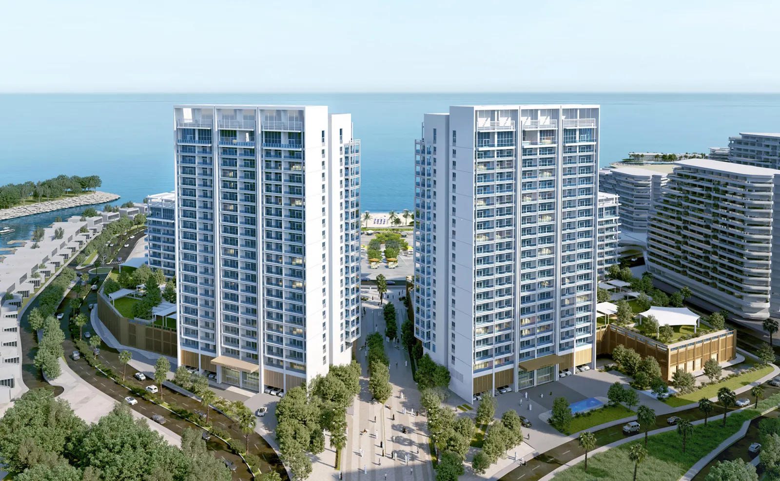 Cape Hayat twin residential towers facing the Arabian Gulf
