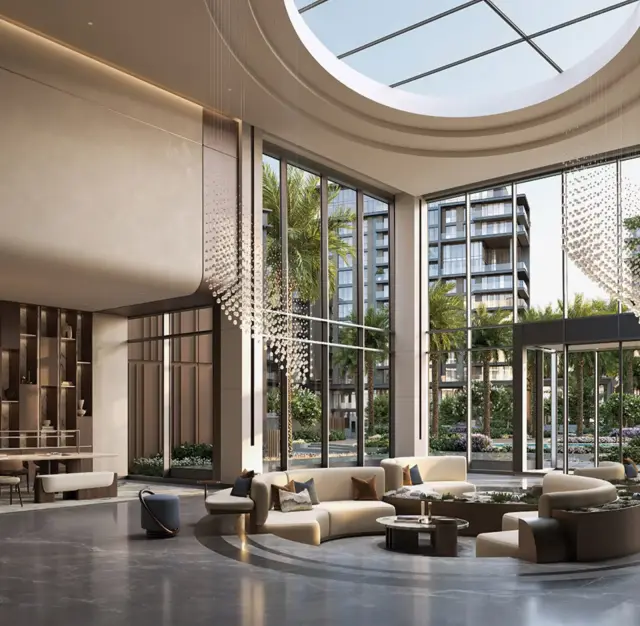 City Walk Crestlane, lobby interior with garden view