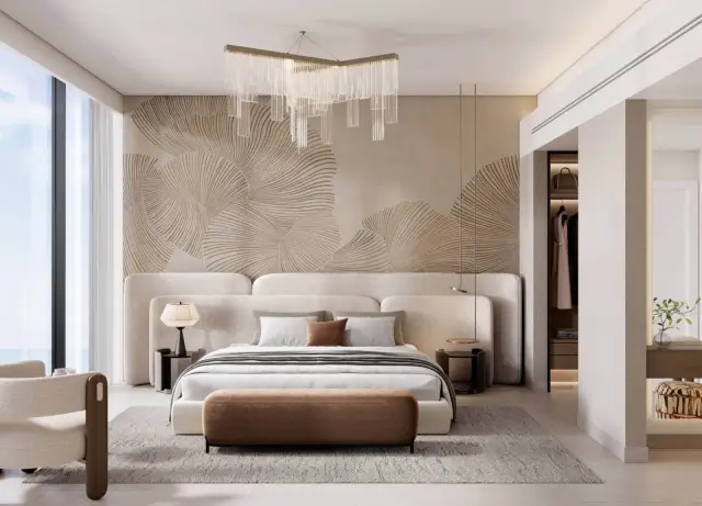 Bedroom interior with contemporary finishes