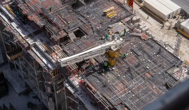 Design Quarter at d3 construction progress, aerial view