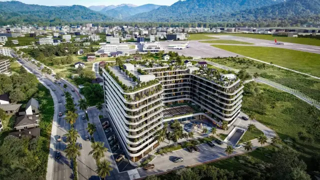 Gate by Artex exterior render, aerial view near Batumi airport