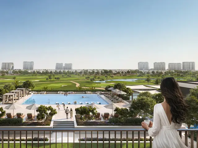 Golf Fields exterior view with golf course
