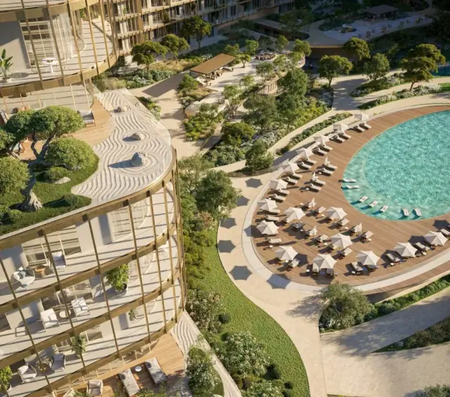 HADO by Beyond towers and pool deck