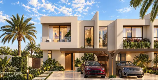 Townhouse exterior with landscaped front garden