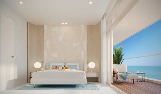 NEXT Collection Batumi bedroom interior with sea-view balcony