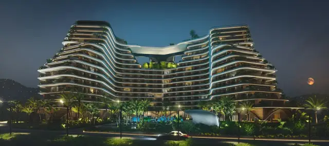NEXT Collection Batumi building exterior at night