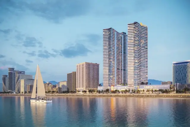 Olympus Residence twin towers, exterior render
