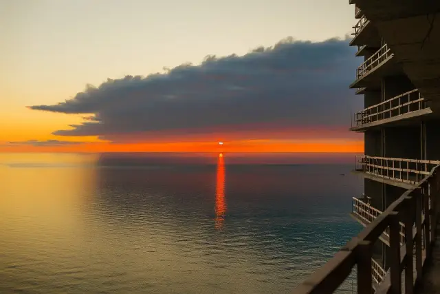 Sunset view from Olympus Residence under construction