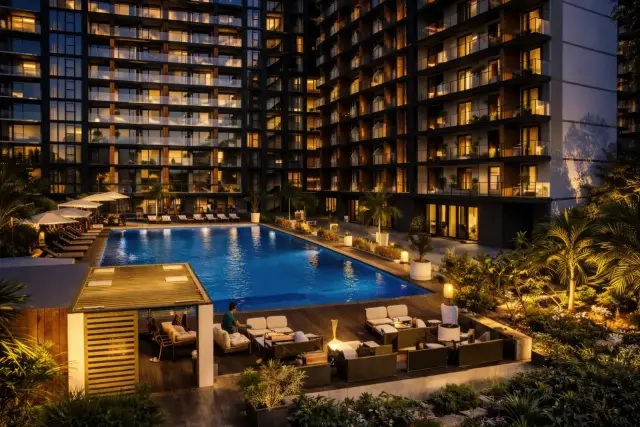 Swimming pool and terrace at OXY Residence