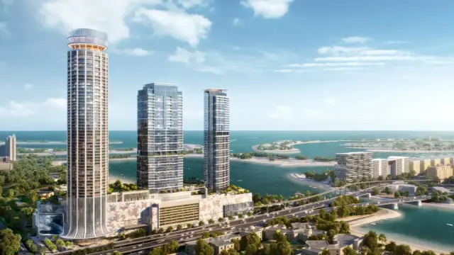 Palm Beach Towers, three-tower exterior render