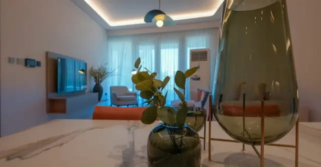 Palm Beach Towers, show-apartment living room