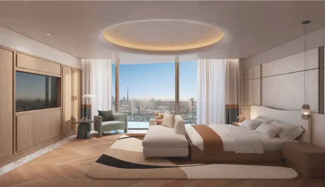 The Peninsula Dubai Residences towers facade close-up