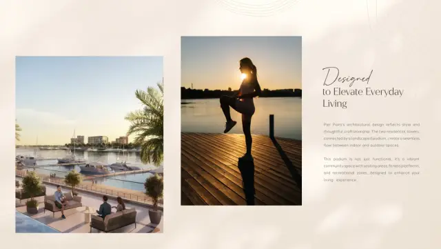 Pier Point aerial pool deck beside the marina