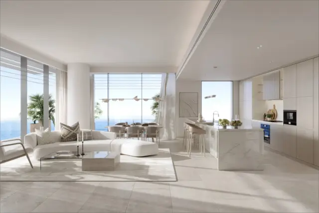 Living room interior with coastal design