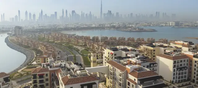 Port de La Mer with Dubai skyline in the background