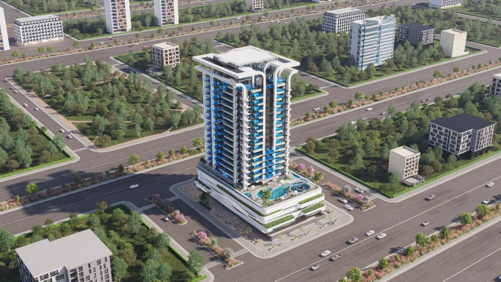 Samana Manhattan 2 tower exterior, JVC