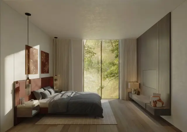 Interior bedroom of a Sei Saadiyat residence