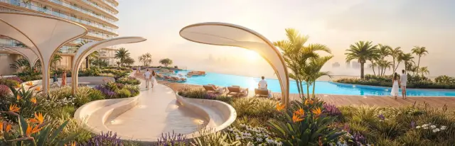 Serenz by Danube pool deck and gardens