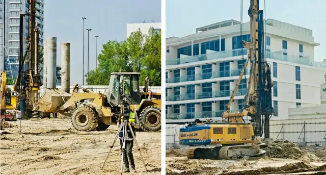 Serenz by Danube piling works beside a completed neighbouring building