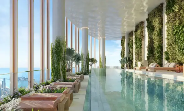 Six Senses Residences Dubai Marina rooftop skydeck render