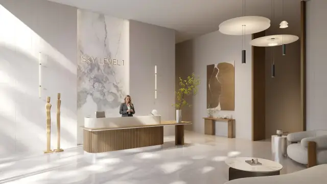 Sky Level 1 building lobby interior