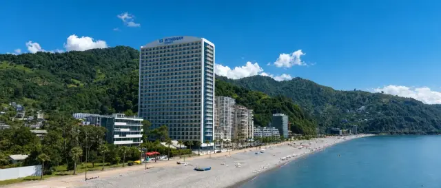 Wyndham Residences Batumi tower, aerial photo of the completed structure in Gonio