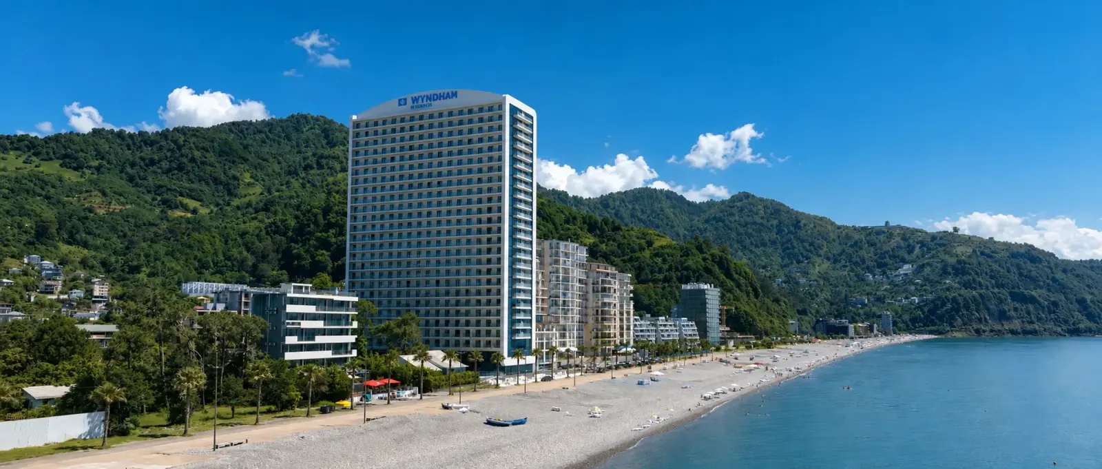 Wyndham Residences Batumi tower, aerial photo of the completed structure in Gonio