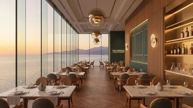 The Horizon restaurant with sea view, Wyndham Residences Batumi