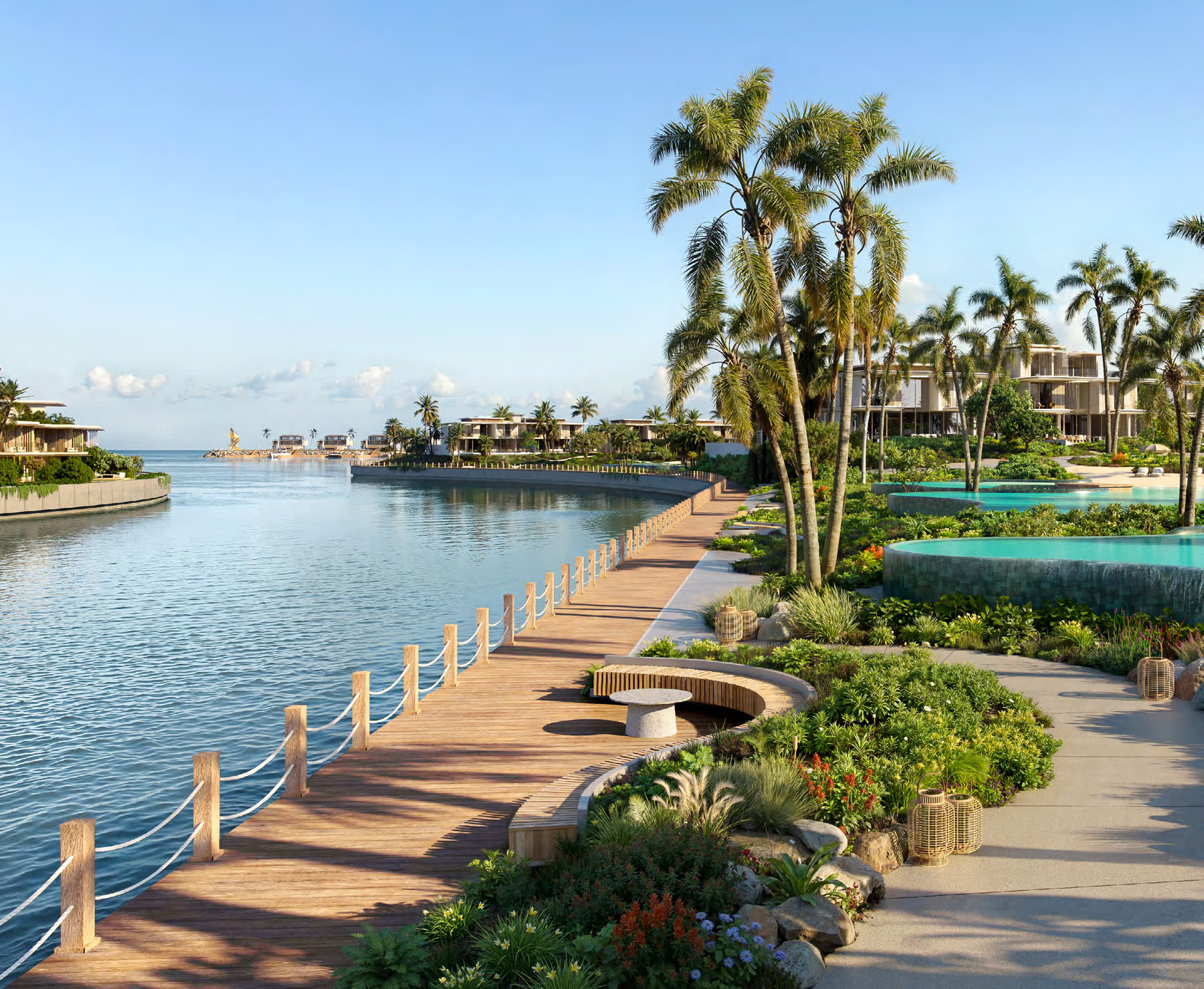 The promenade and marina
