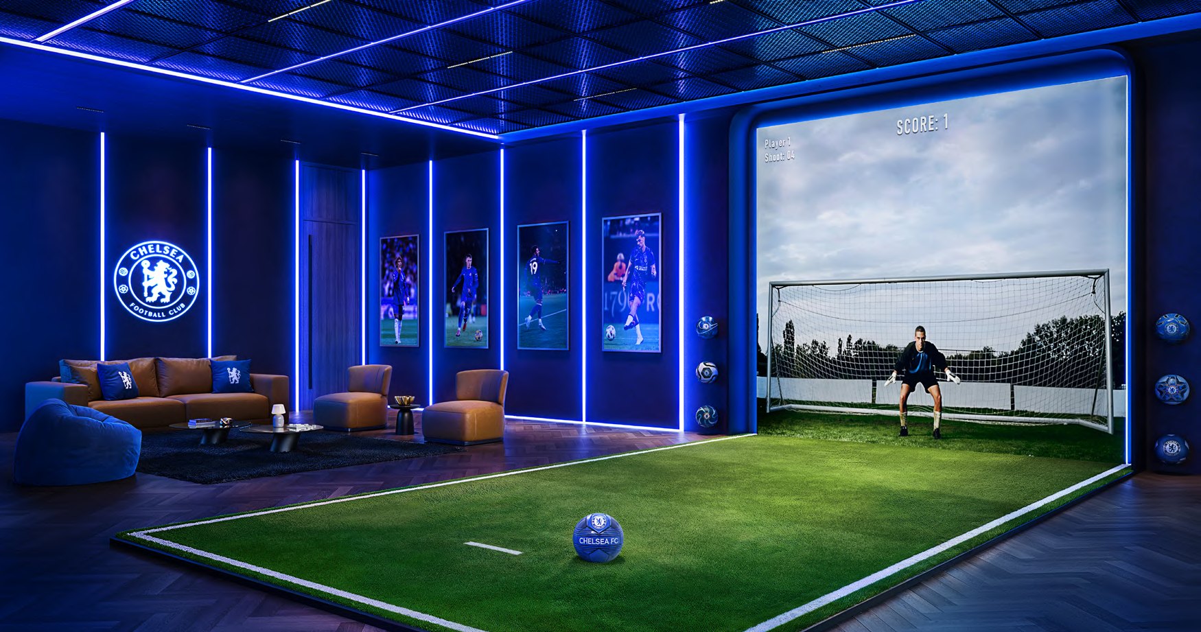 The football simulation room