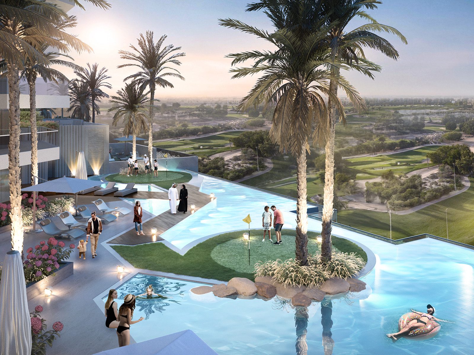Pool and golf course