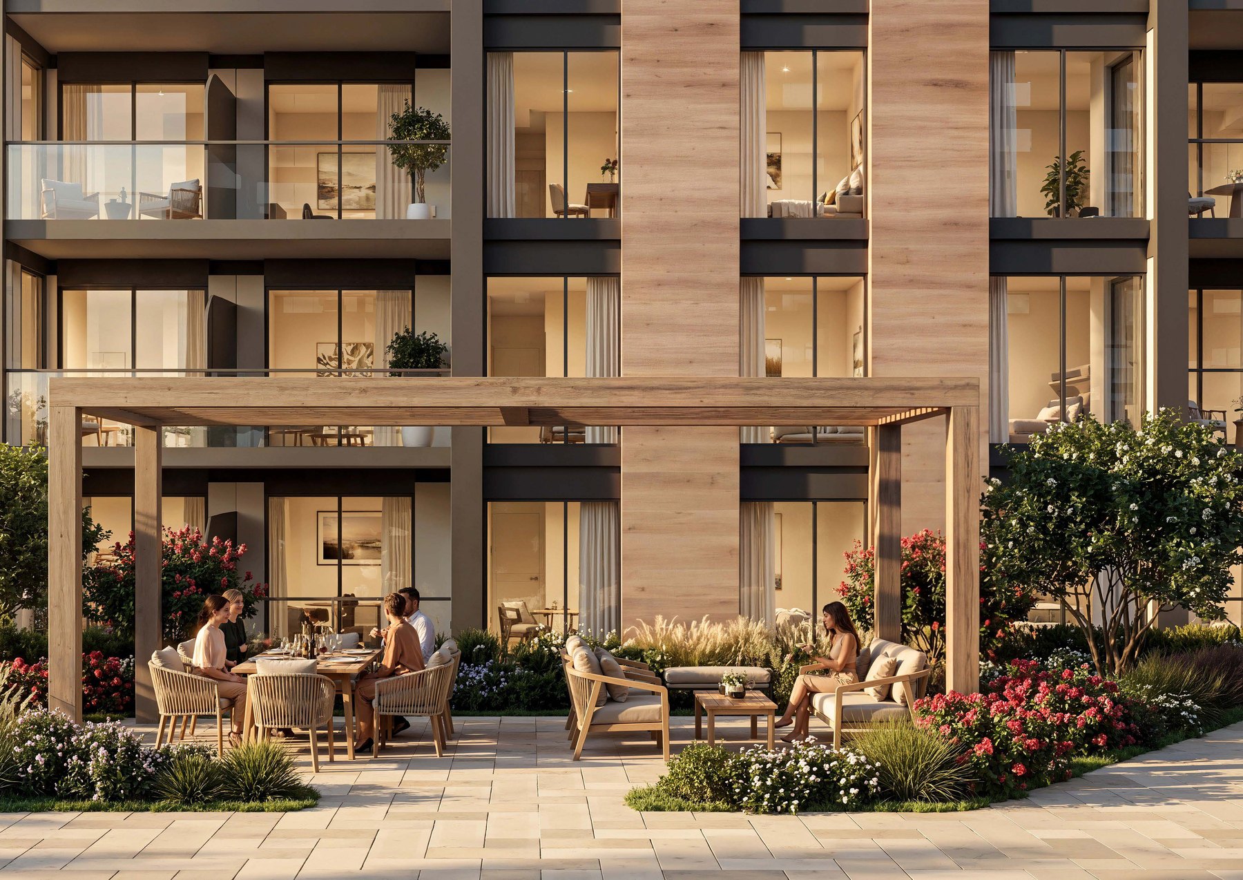 Garden-level terraces
